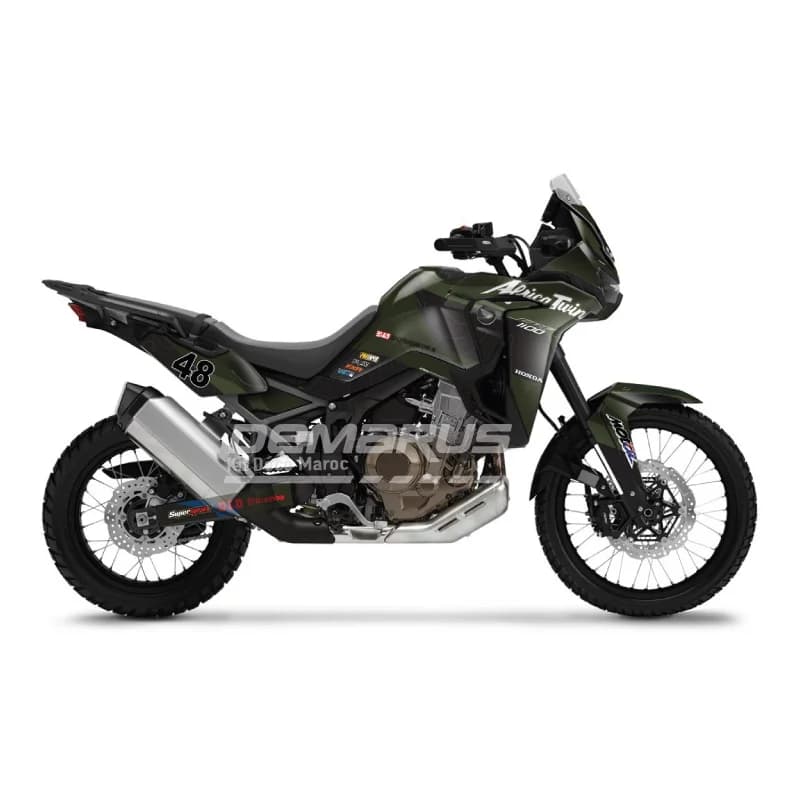 Kit déco moto Kit Déco Honda Africa Twin CRF 1100L (2016-2026) | Édition Commando Vert - Vue 1